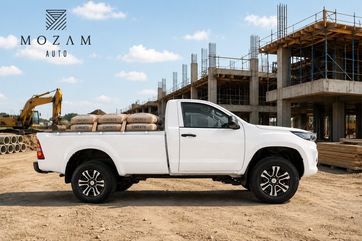 Foton Tunland G7 Cabine Simples carregada numa obra de construção